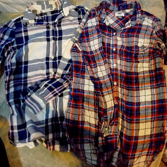 Old Navy Plaid Button Up Duo - Picture 1 of 5